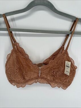 Aerie Lace Bralette Size Medium NWT Light Brown